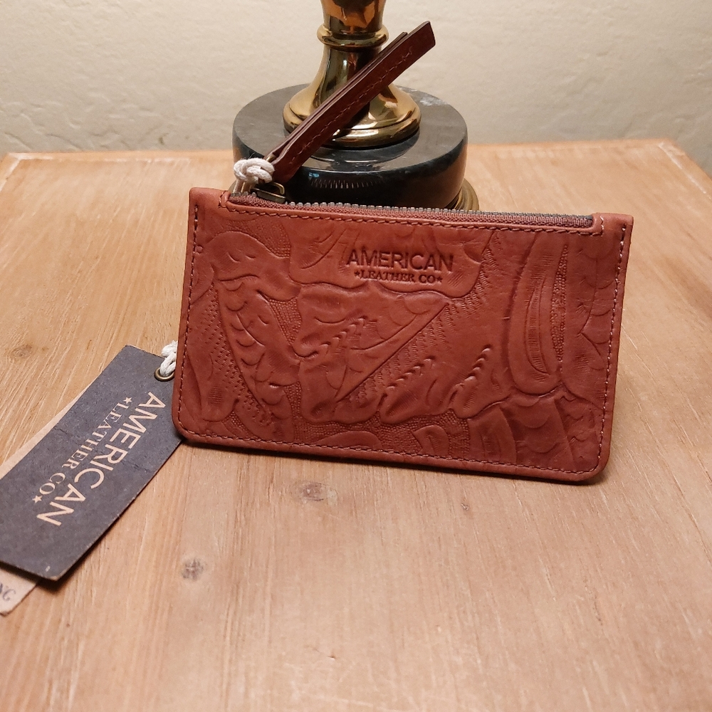 Brown Amercan Leather credit card holder